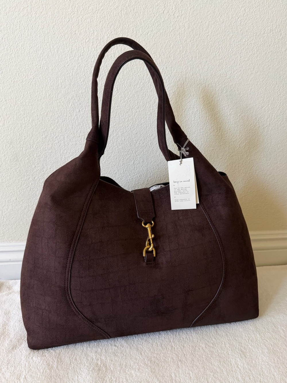 NWT A New Day Suede Tote Bag (brown)